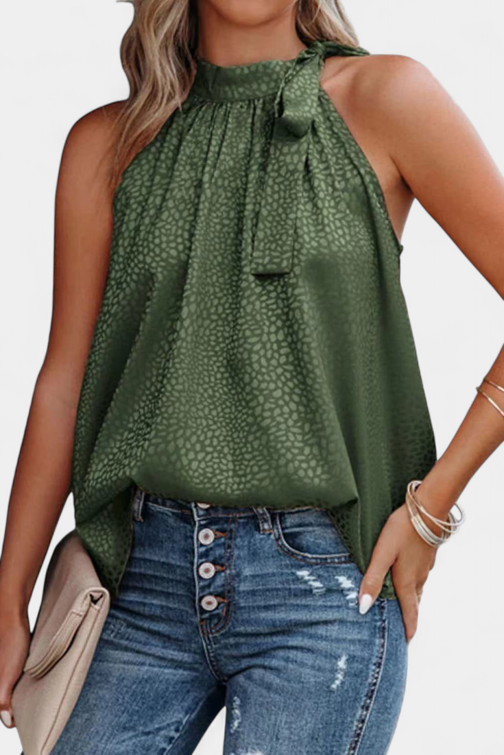 SALOMÉ | Blusa estampada con lazo en el cuello