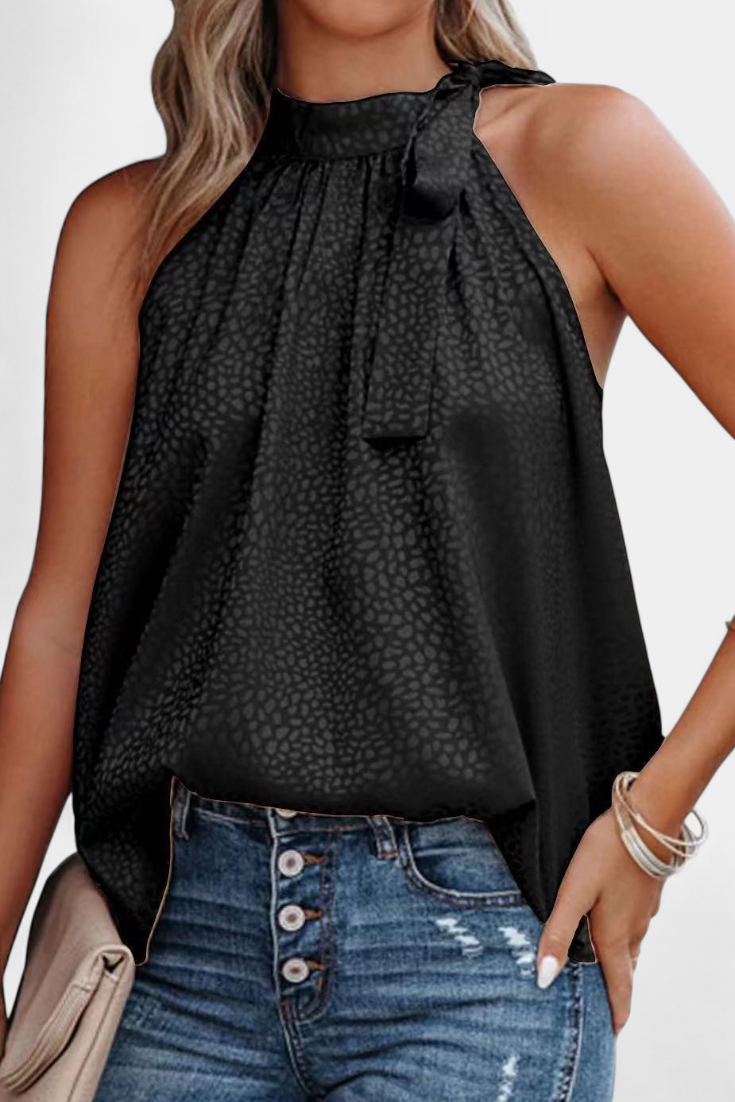 SALOMÉ | Blusa estampada con lazo en el cuello