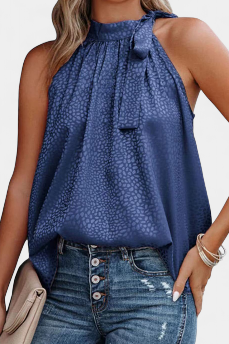 SALOMÉ | Blusa estampada con lazo en el cuello