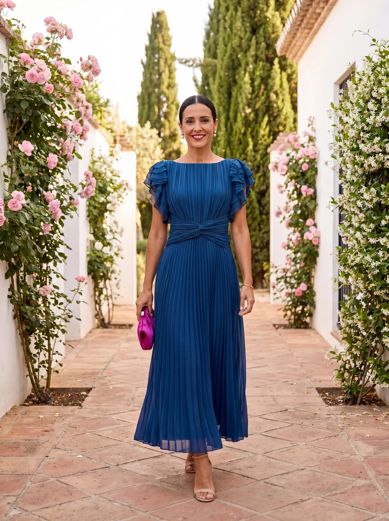 LENA | Vestido largo plisado