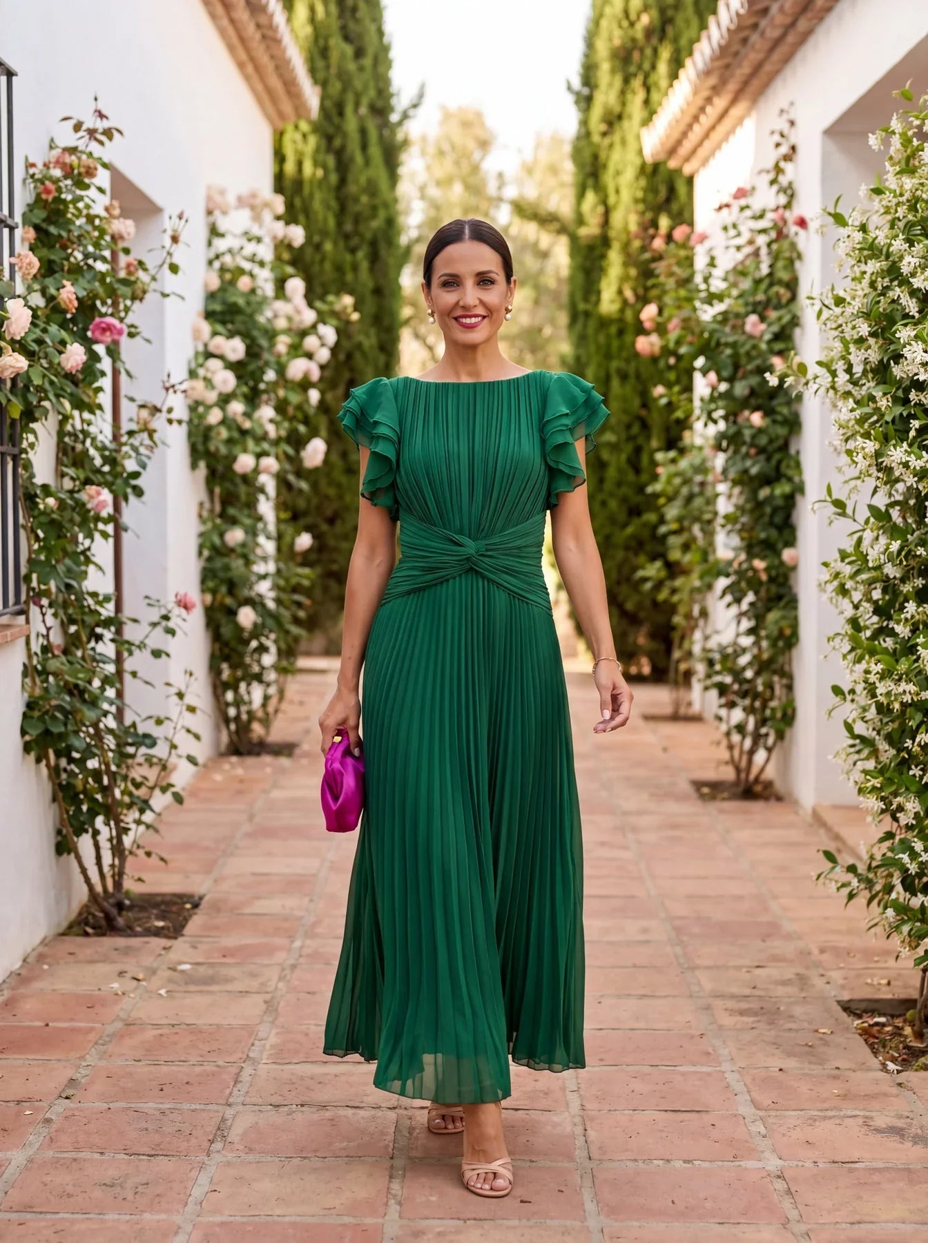 LENA | Vestido largo plisado