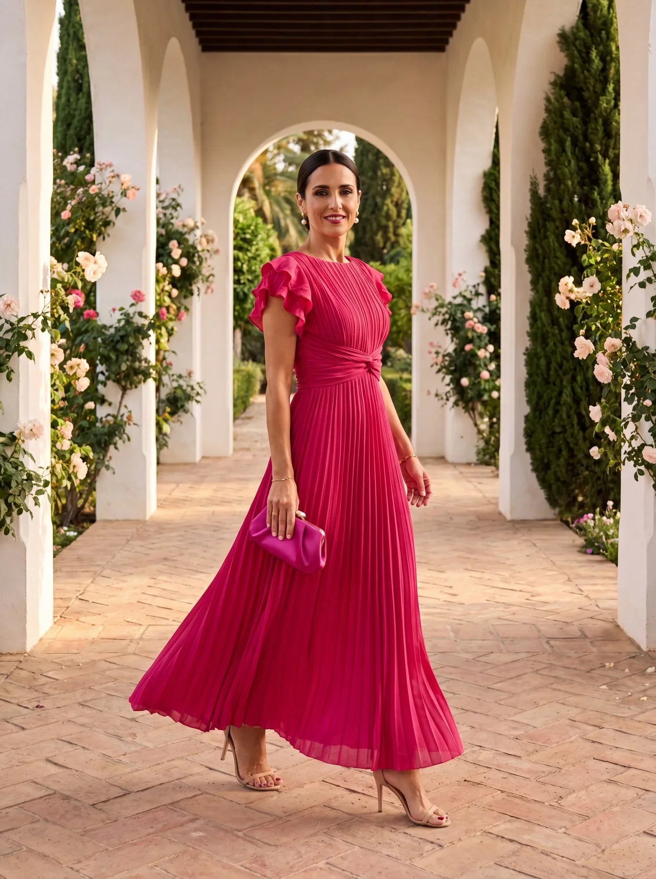 LENA | Vestido largo plisado