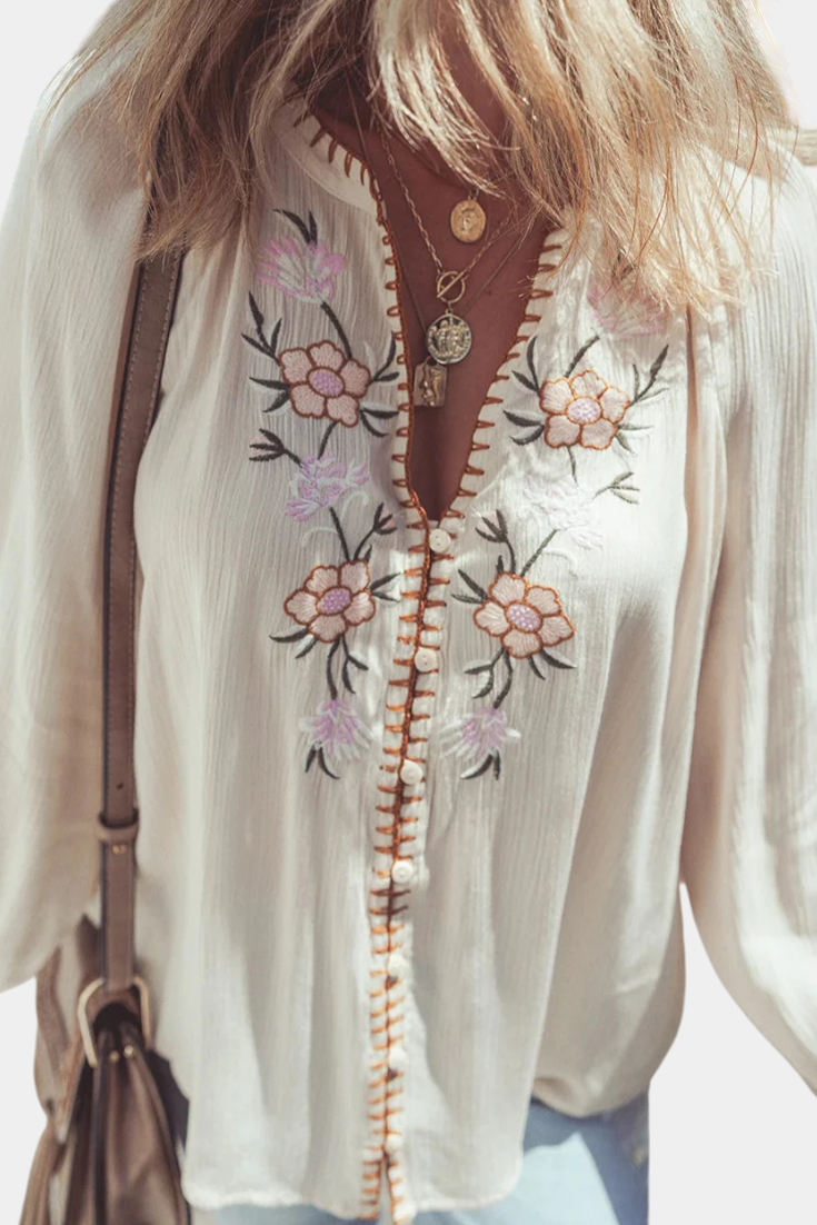 DANIELA | Blusa con bordado floral