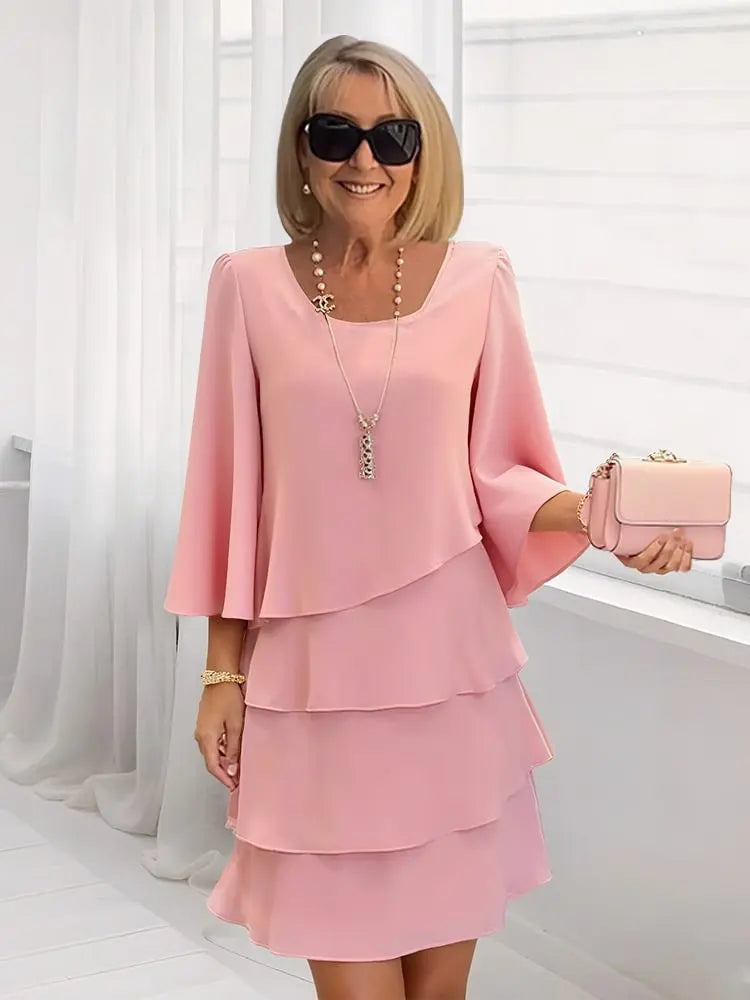 PILAR | Vestido con volantes en línea A