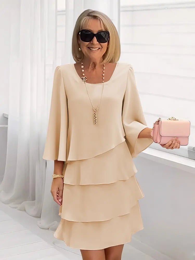 PILAR | Vestido con volantes en línea A