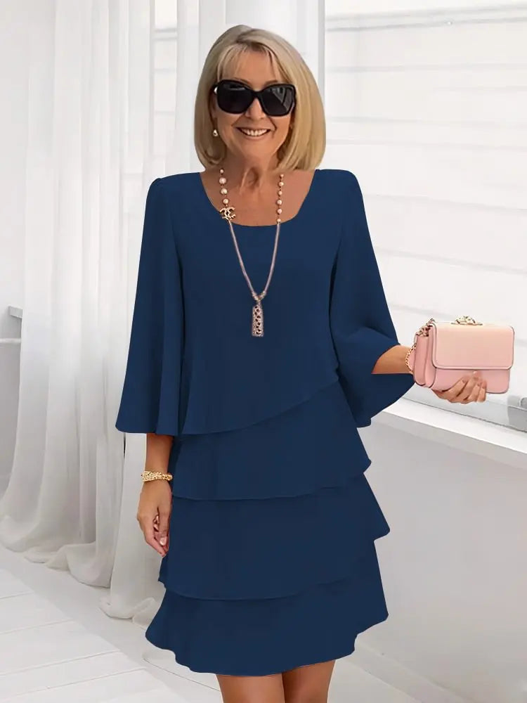 PILAR | Vestido con volantes en línea A