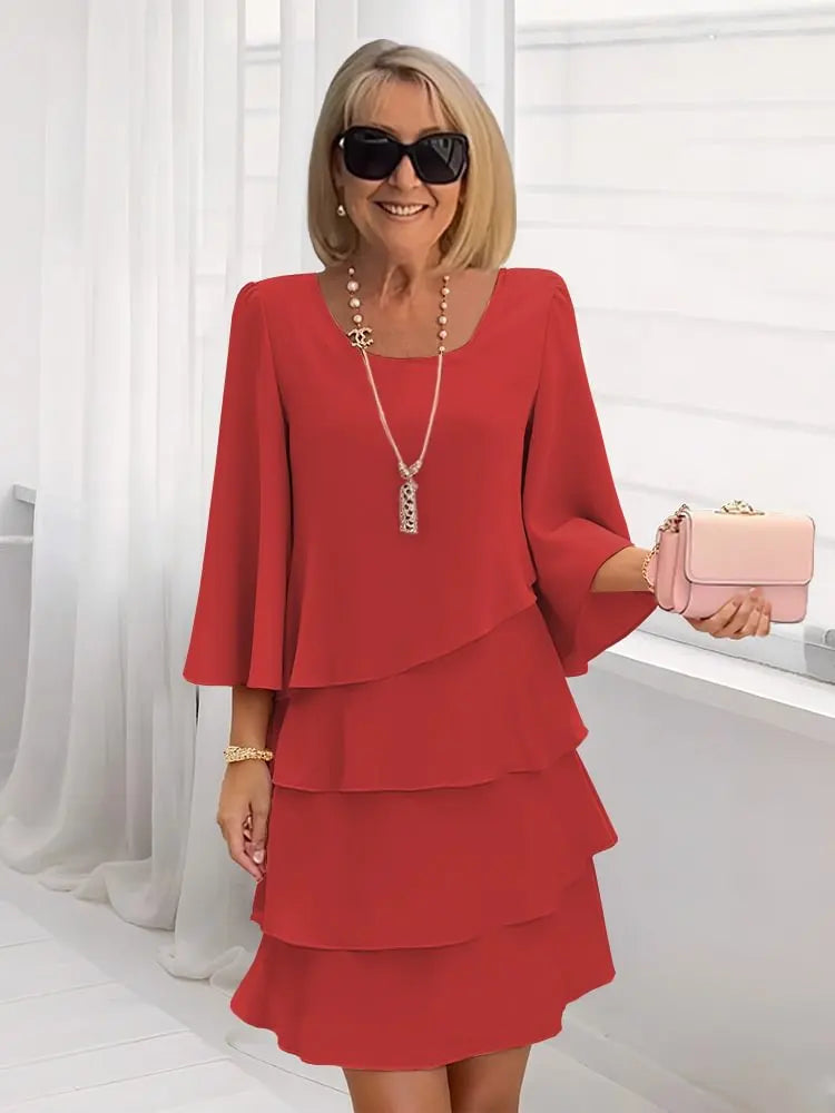 PILAR | Vestido con volantes en línea A