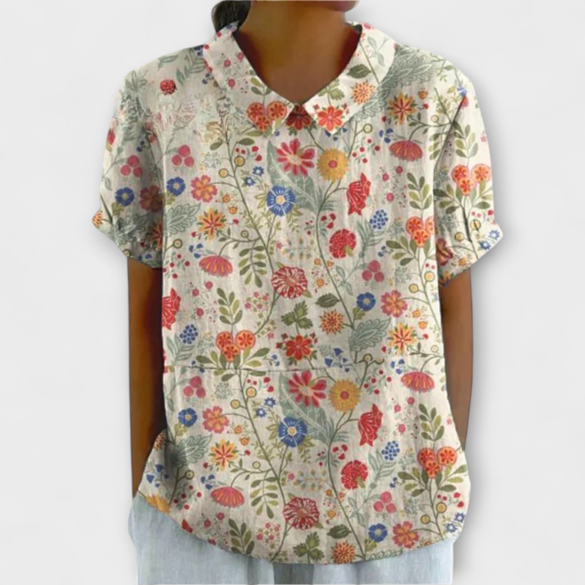 JULIETA | Blusa floral con hombros caídos