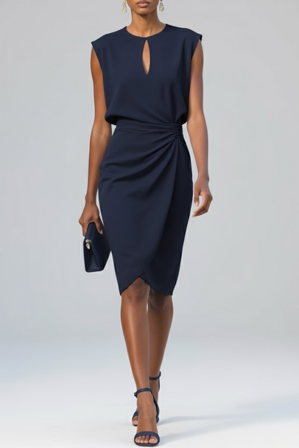 LILIANNA | Vestido midi con fruncido en cintura