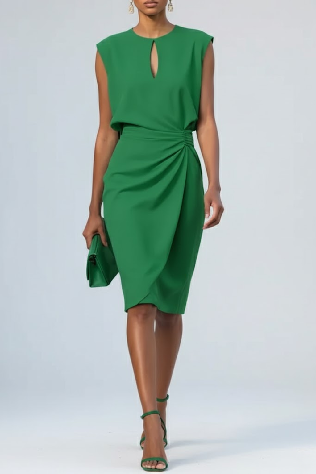 LILIANNA | Vestido midi con fruncido en la cintura