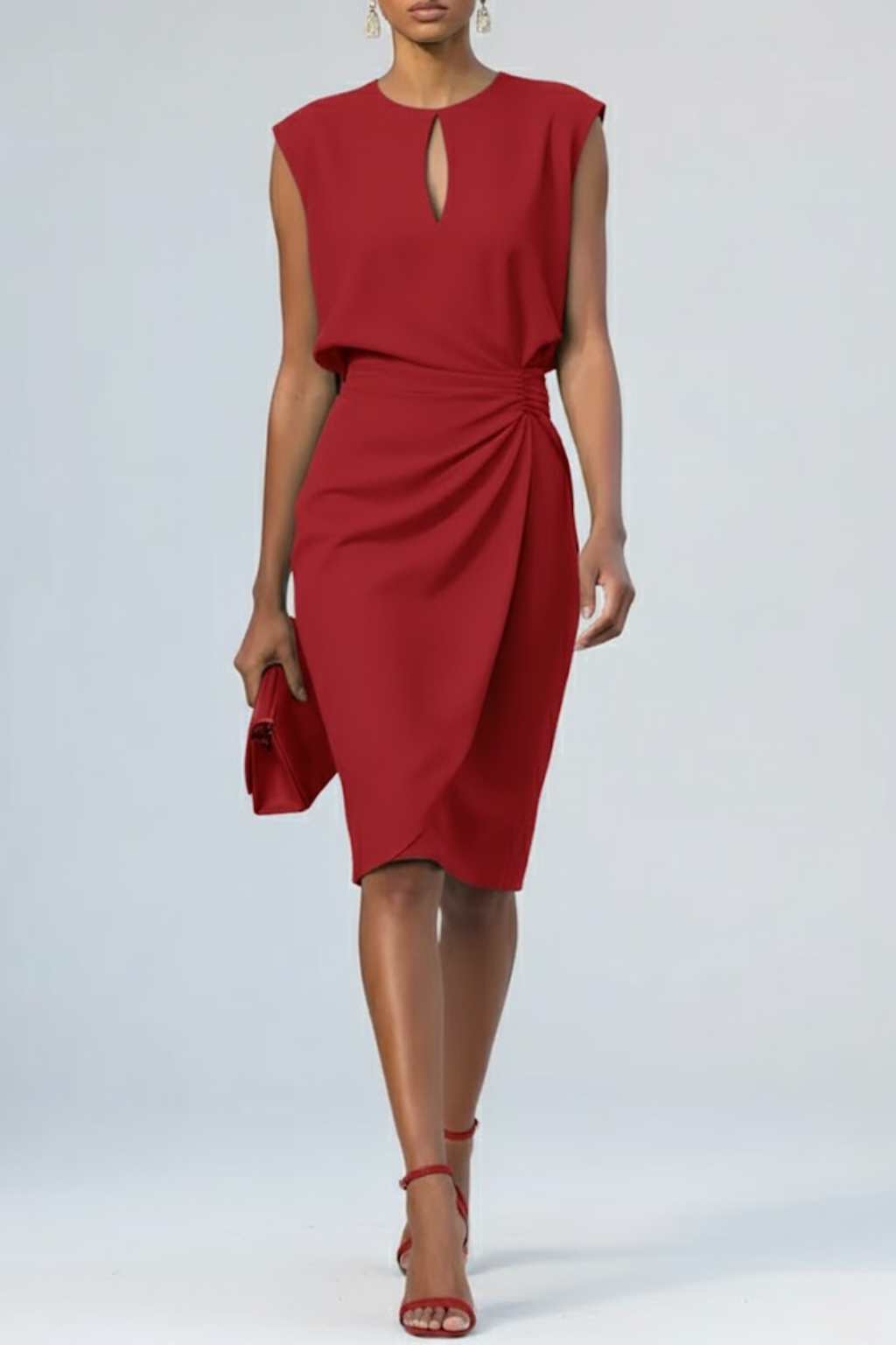 LILIANNA | Vestido midi con fruncido en la cintura
