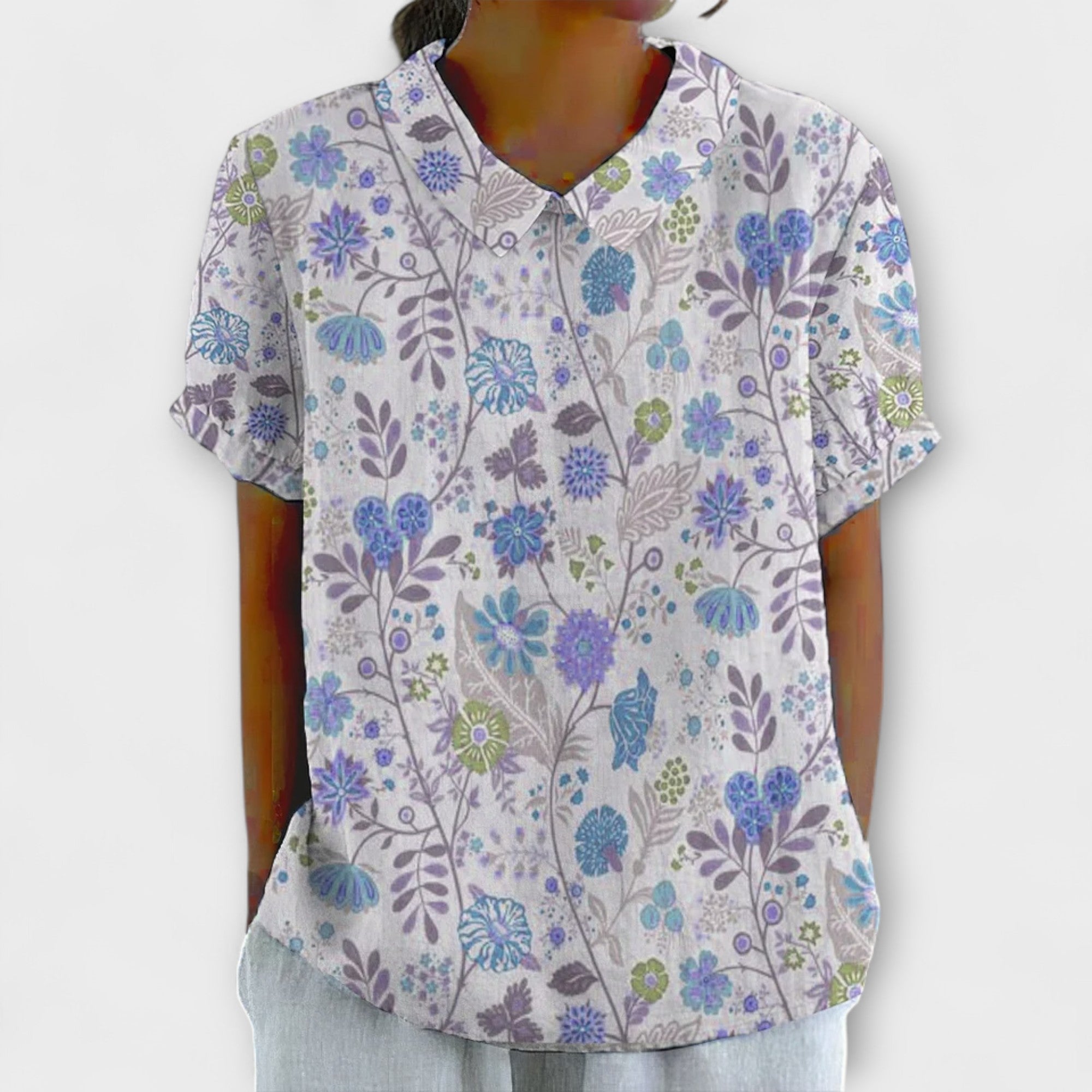 JULIETA | Blusa floral con hombros caídos