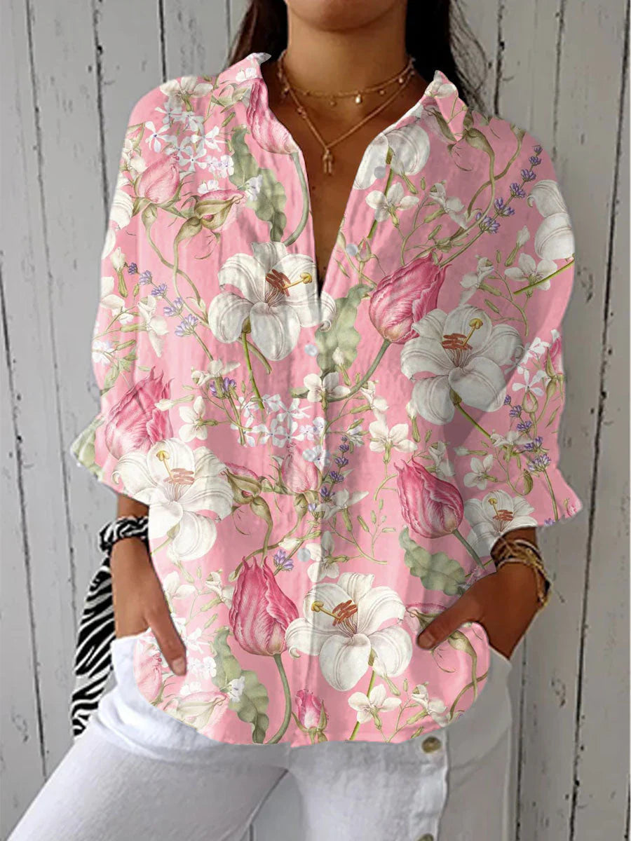 ROSA | Blusa floral con escote en V