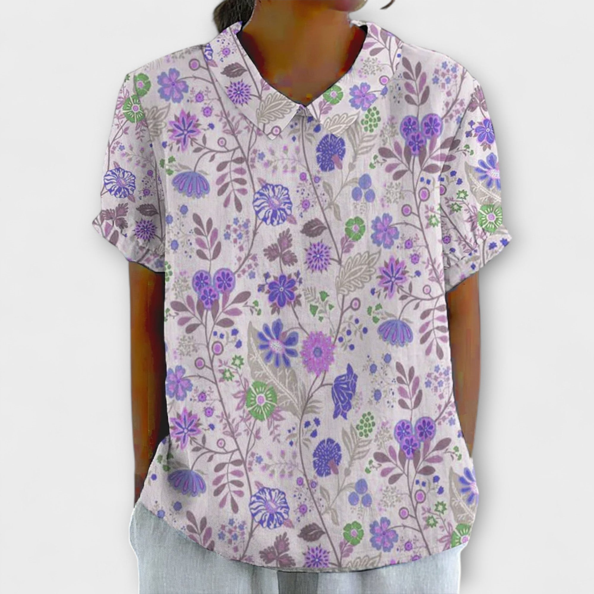 JULIETA | Blusa floral con hombros caídos