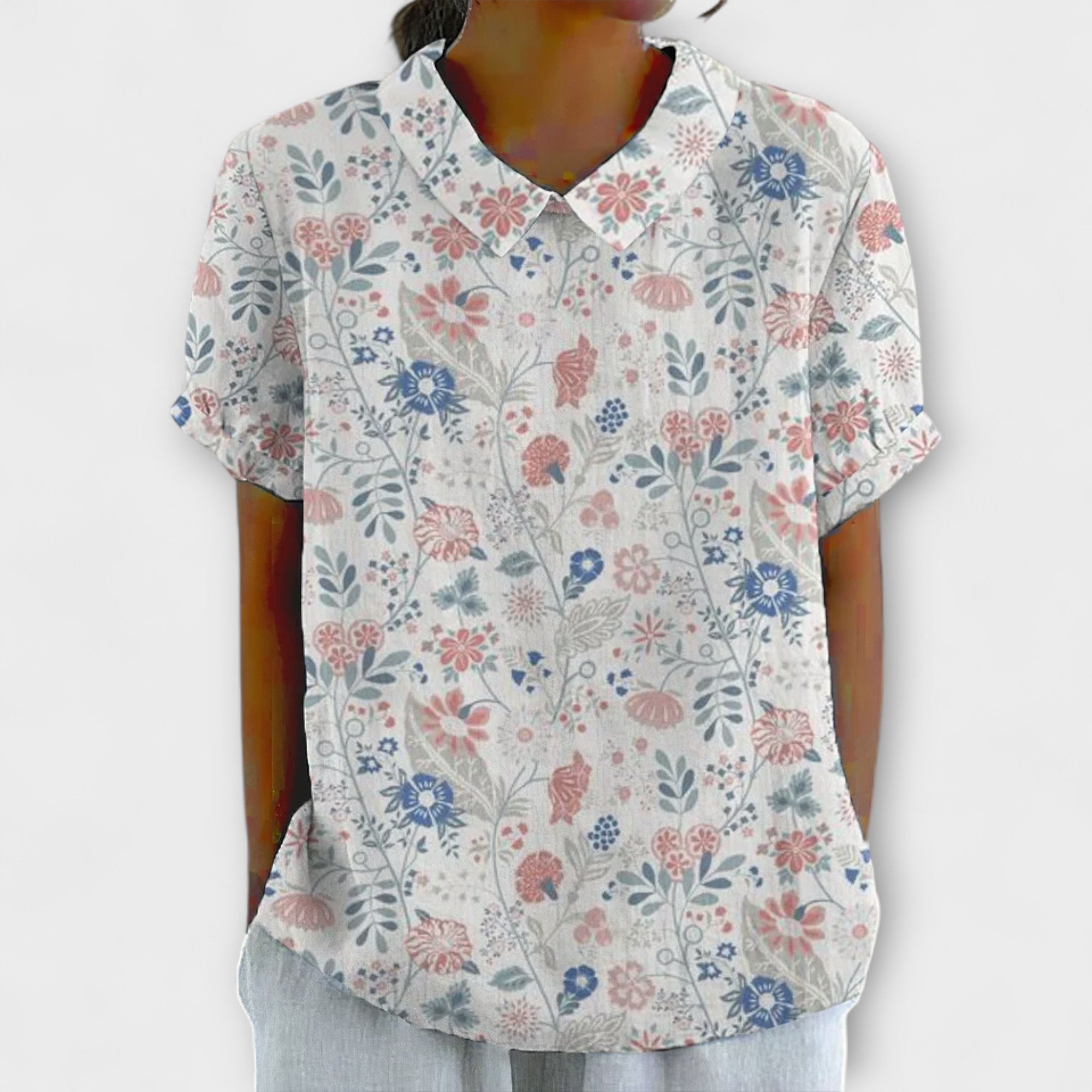 JULIETA | Blusa floral con hombros caídos