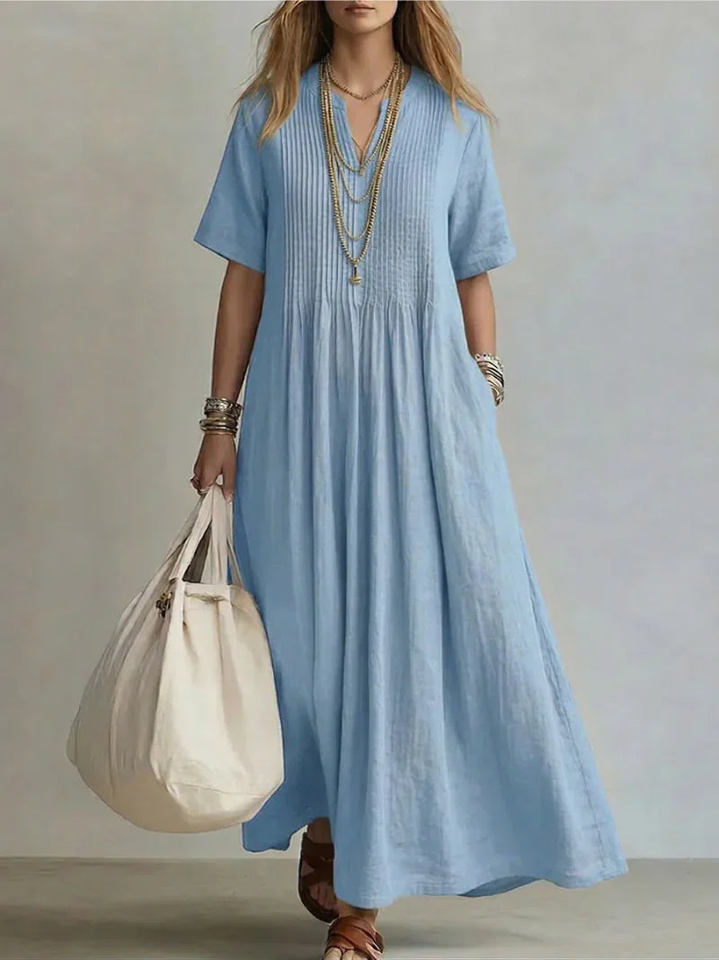 DEVA | Vestido largo plisado