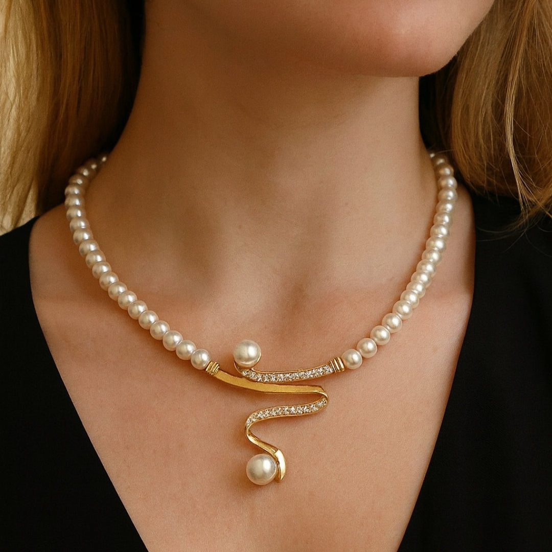 CAMILA | Conjunto de collar con perlas
