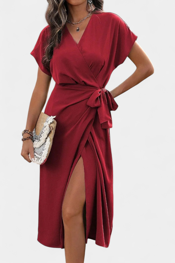 ALEJANDRA | Vestido cruzado con escote en V