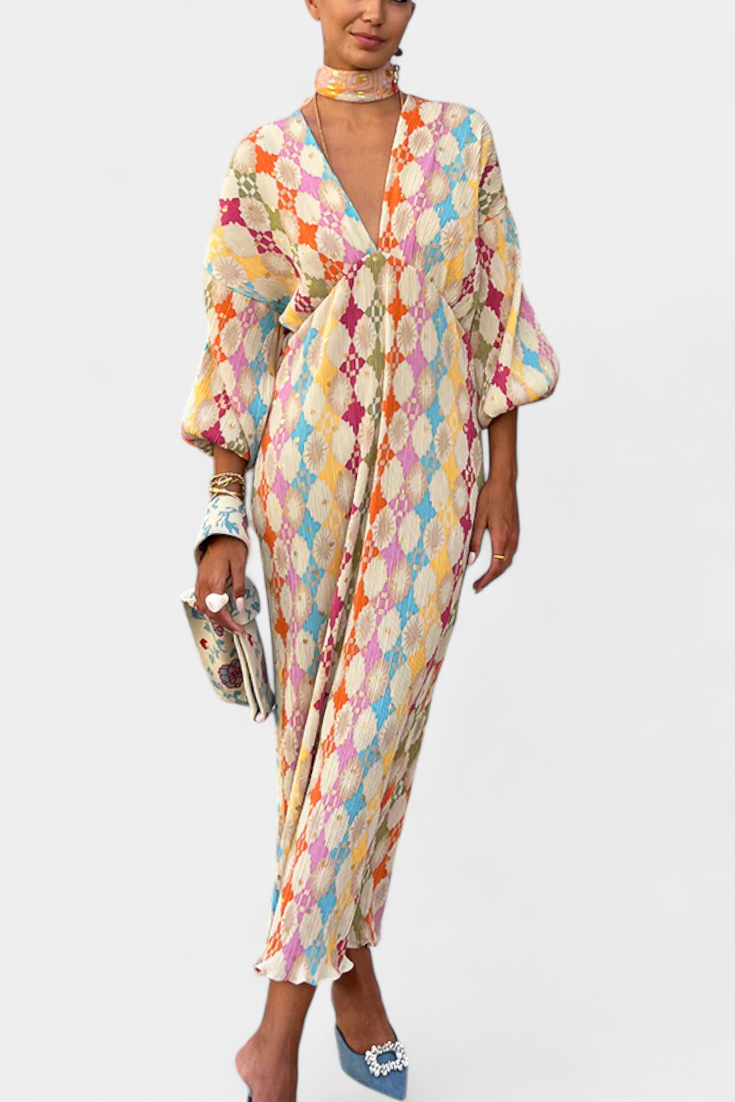 CLAUDIA | Vestido maxi estampado