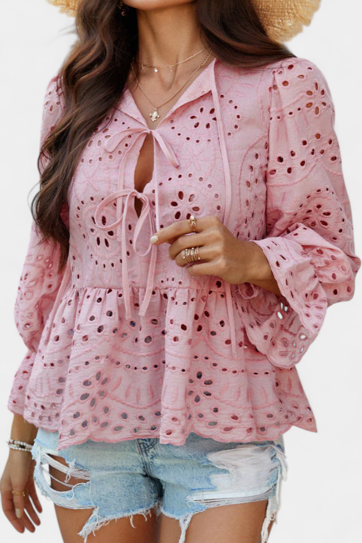 SARA | Blusa con encaje y corte amplio