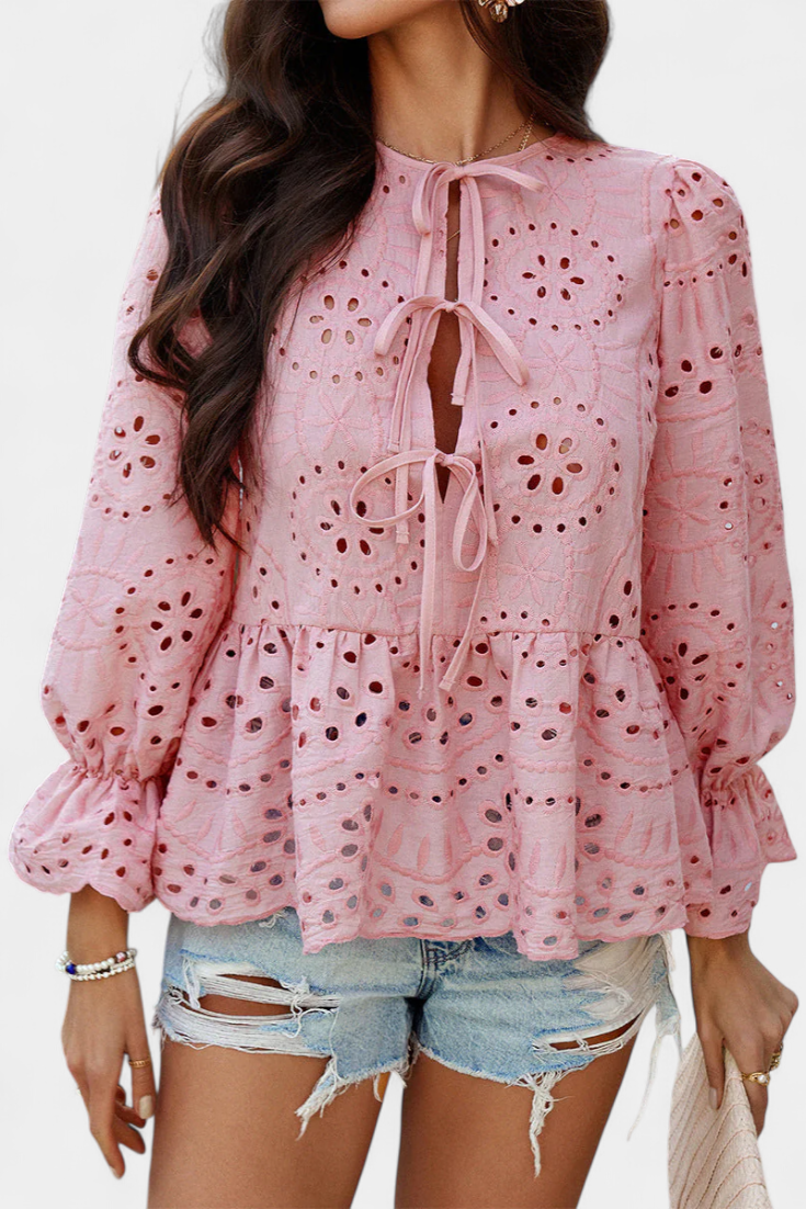 SARA | Blusa con encaje y corte amplio