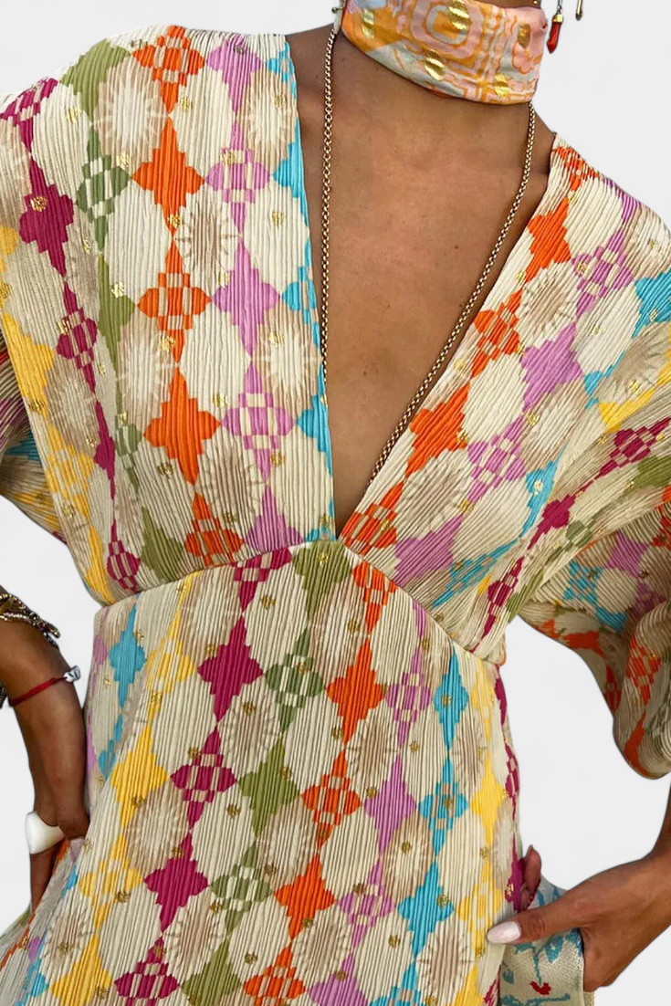CLAUDIA | Vestido maxi estampado