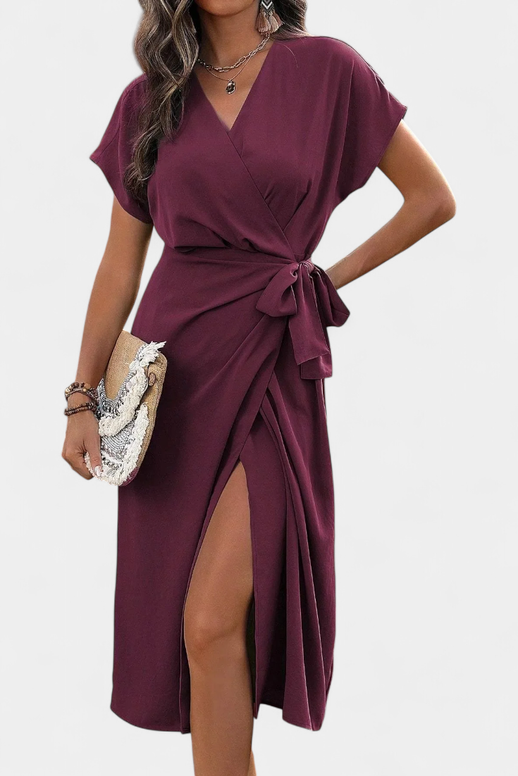 ALEJANDRA | Vestido cruzado con escote en V