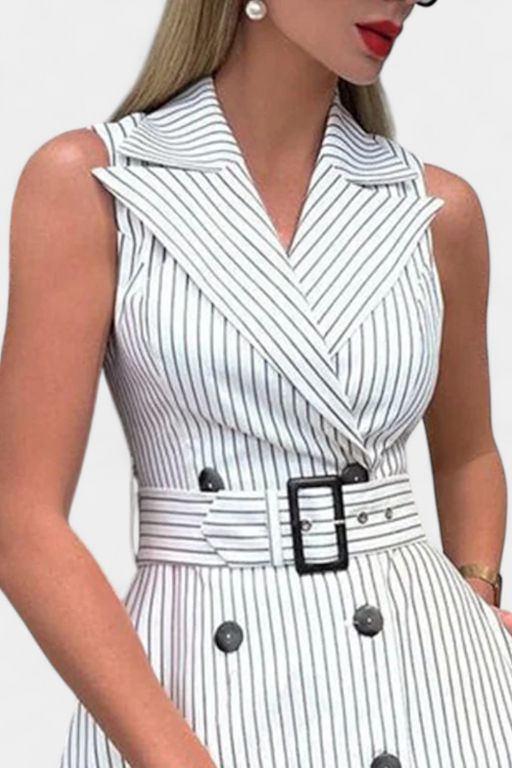 JULIANA | Vestido midi listrado