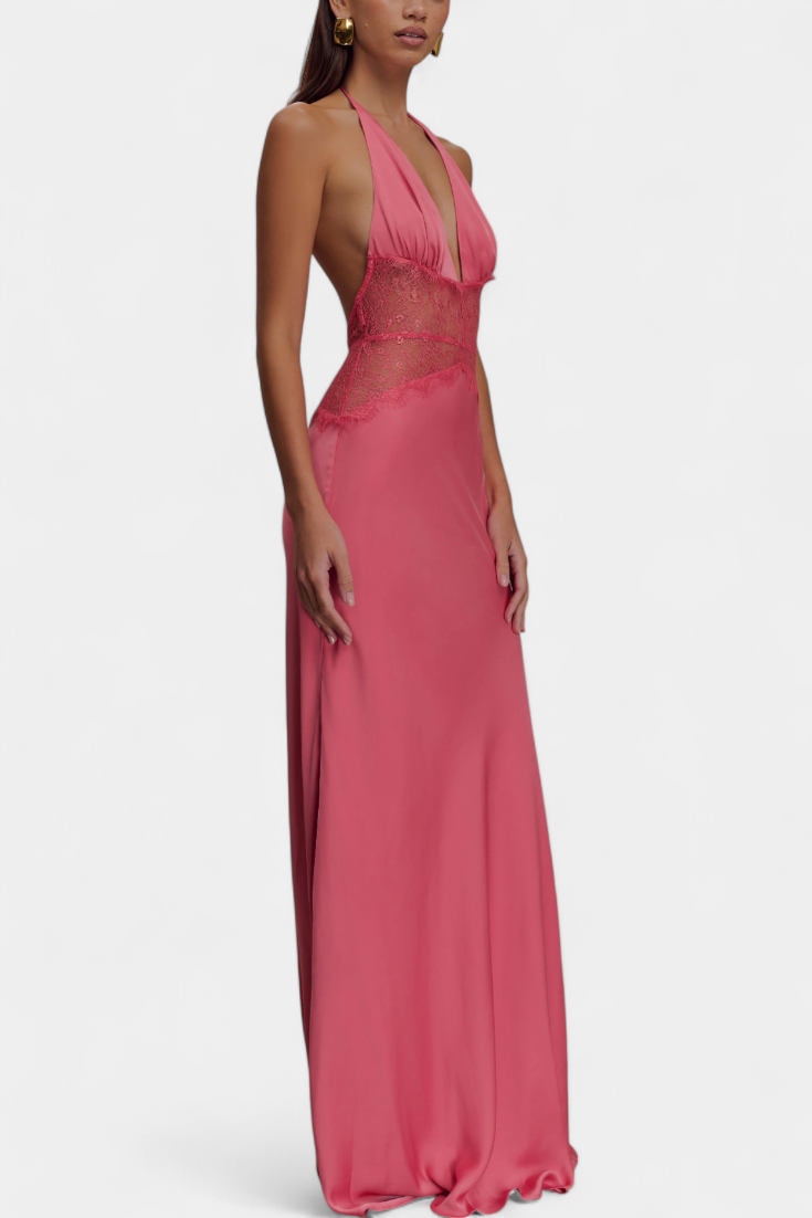 ISABEL | Vestido largo con escote halter