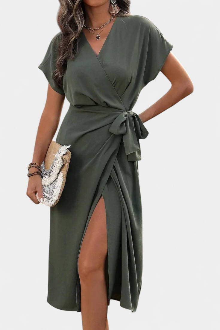 ALEJANDRA | Vestido cruzado con escote en V