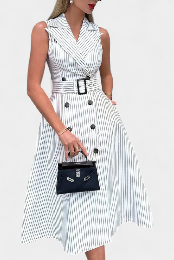 JULIANA | Vestido midi listrado