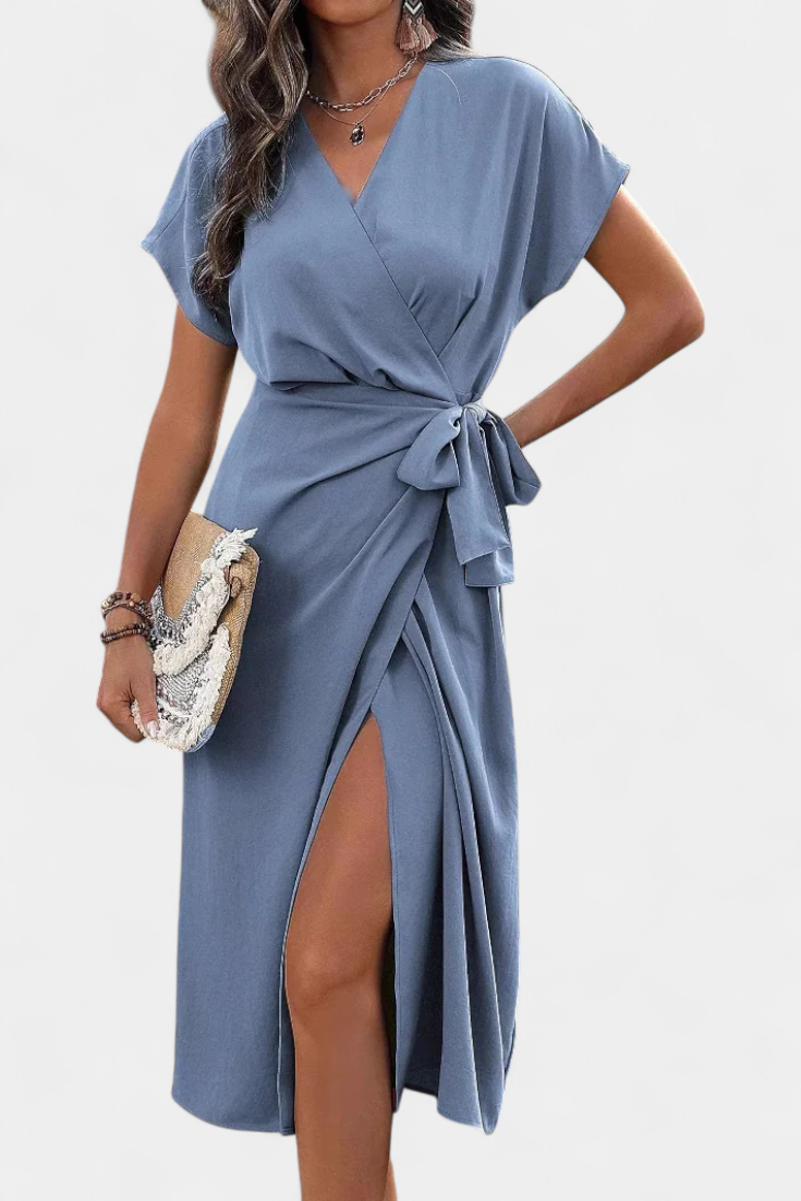 ALEJANDRA | Vestido cruzado con escote en V