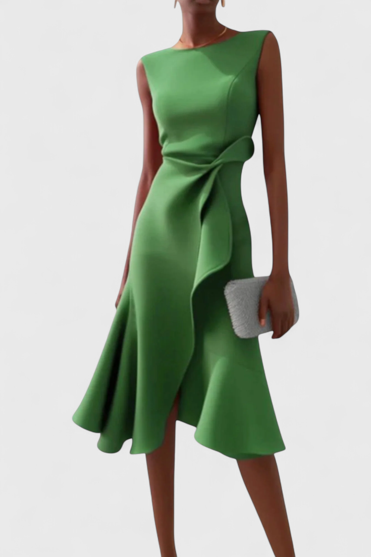 NATALIA | Vestido midi asimétrico