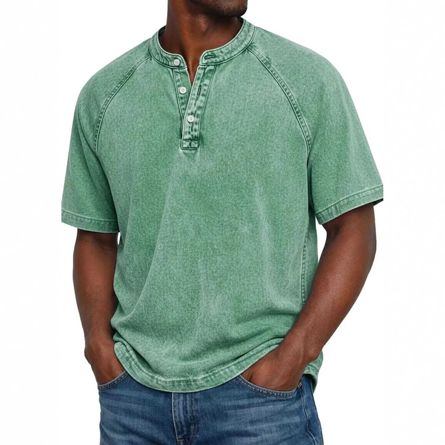 ÁLEX | Camiseta henley con escote abotonado