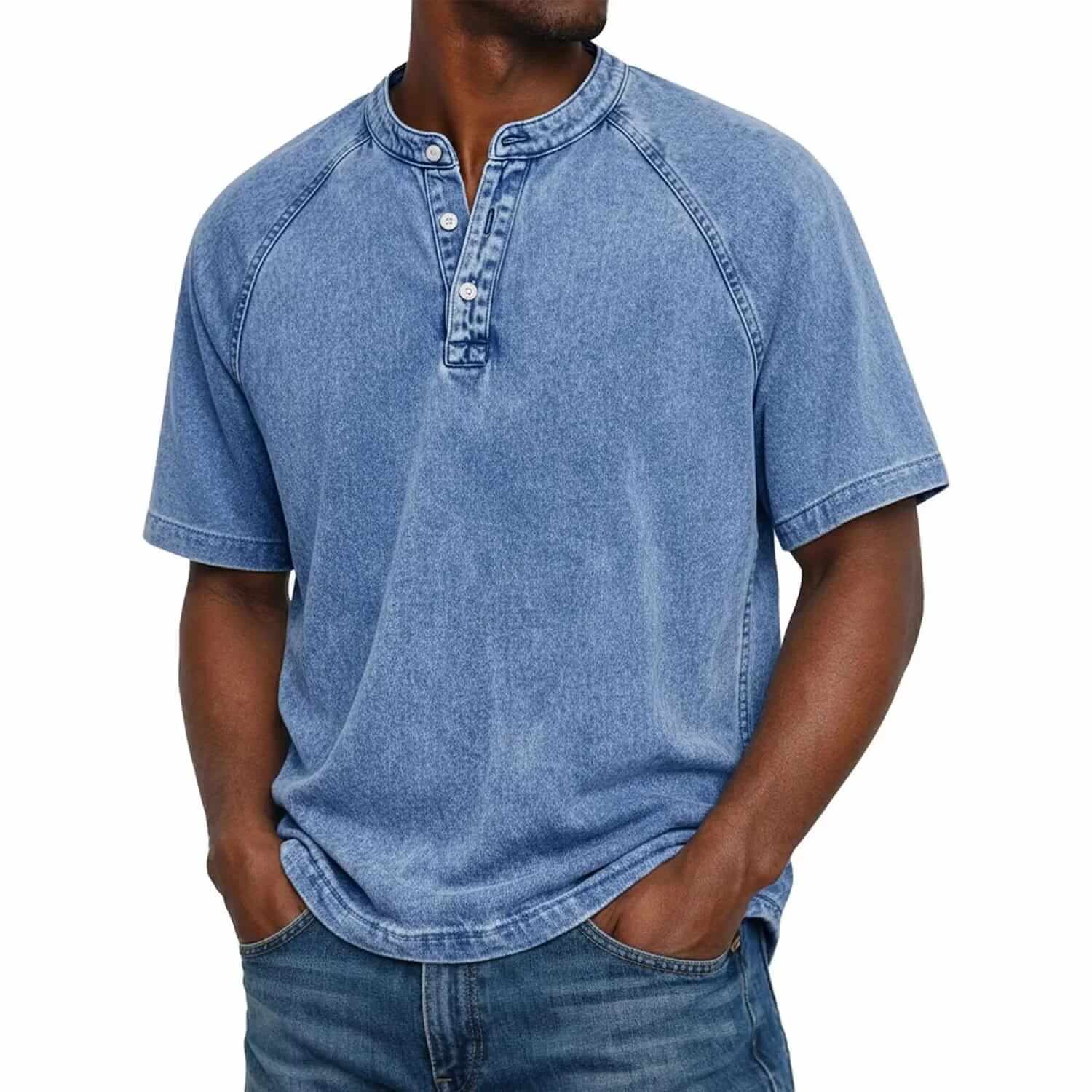 ÁLEX | Camiseta henley con escote abotonado