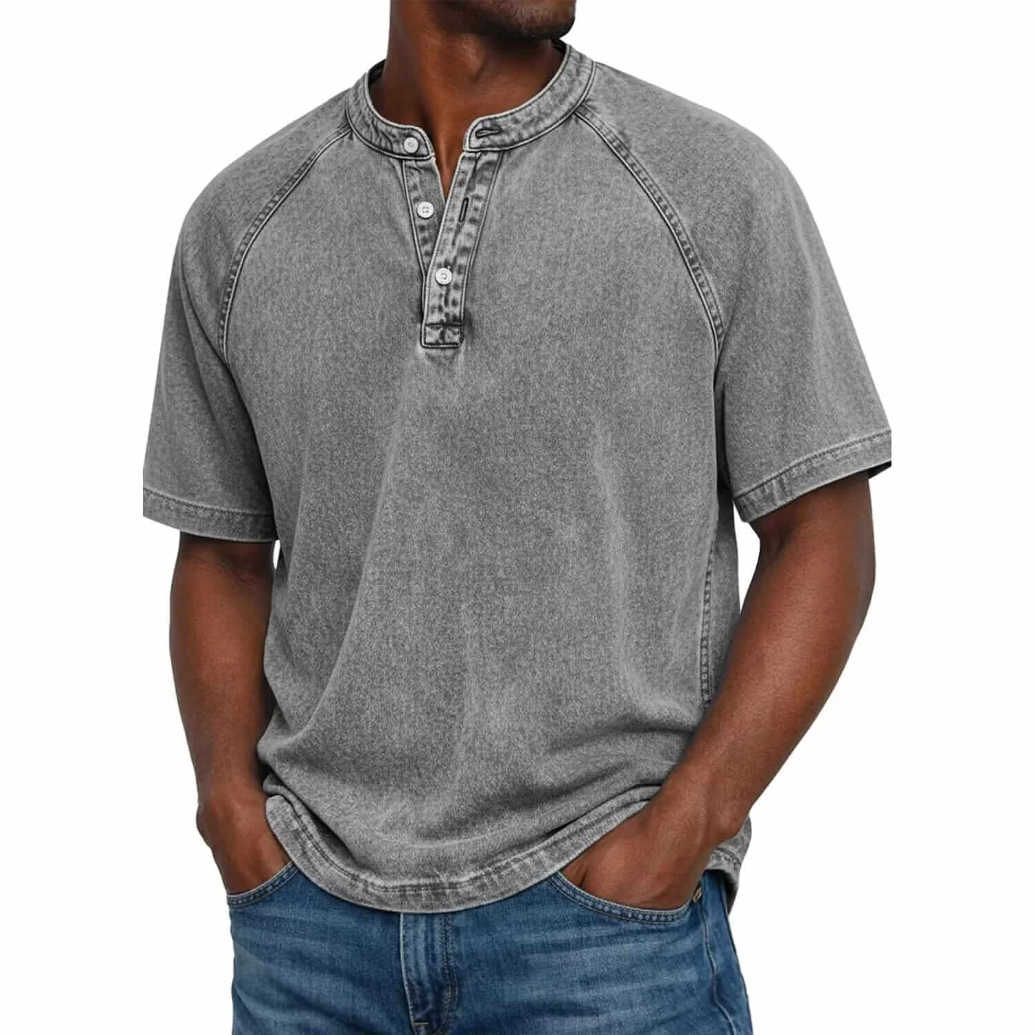 ÁLEX | Camiseta henley con escote abotonado