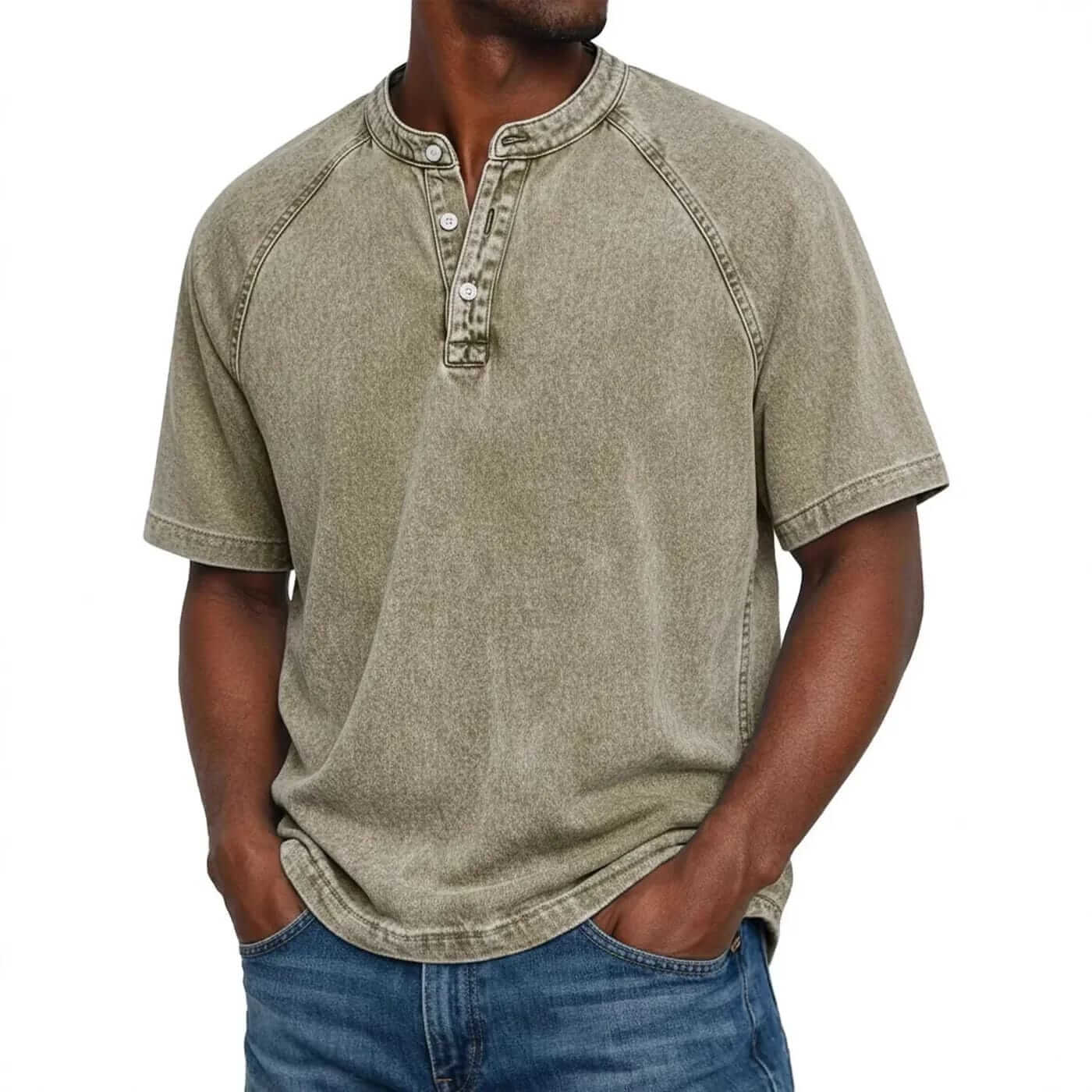 ÁLEX | Camiseta henley con escote abotonado