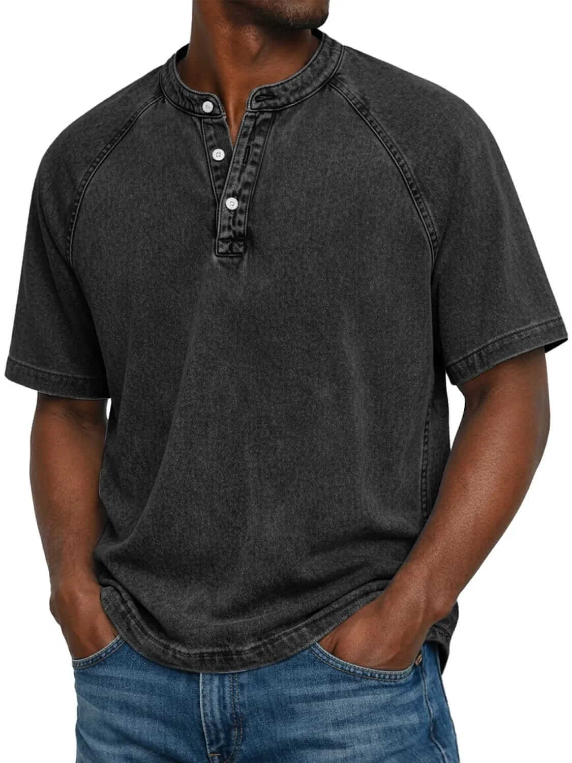 ÁLEX | Camiseta henley con escote abotonado