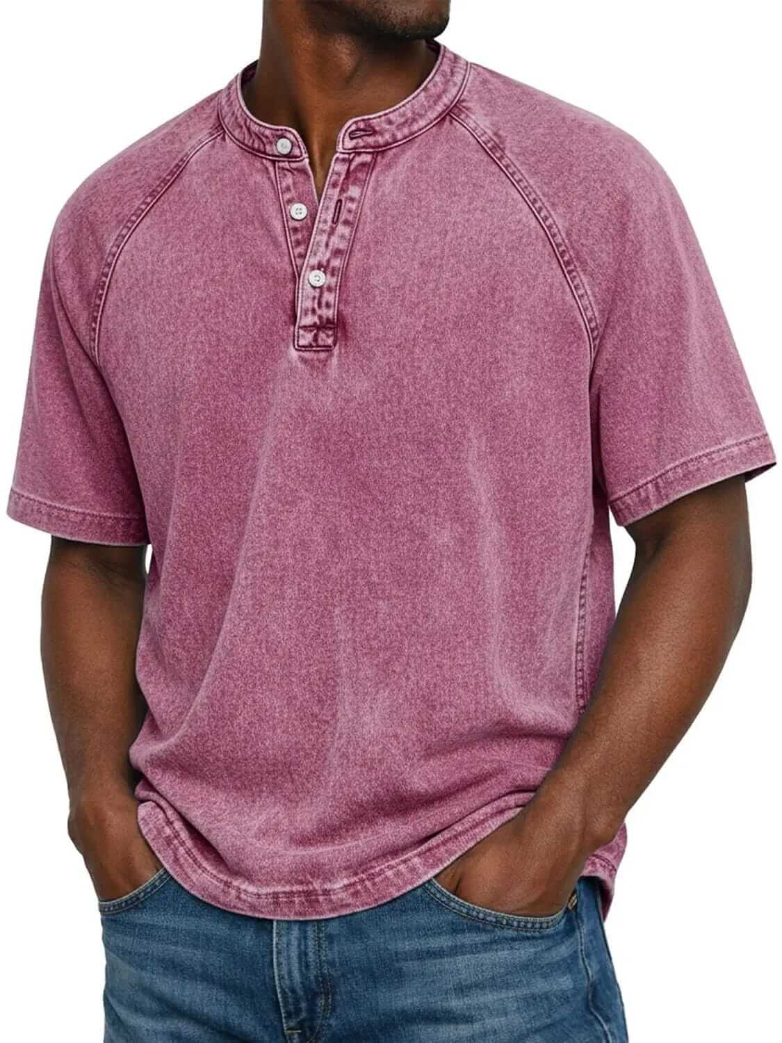 ÁLEX | Camiseta henley con escote abotonado